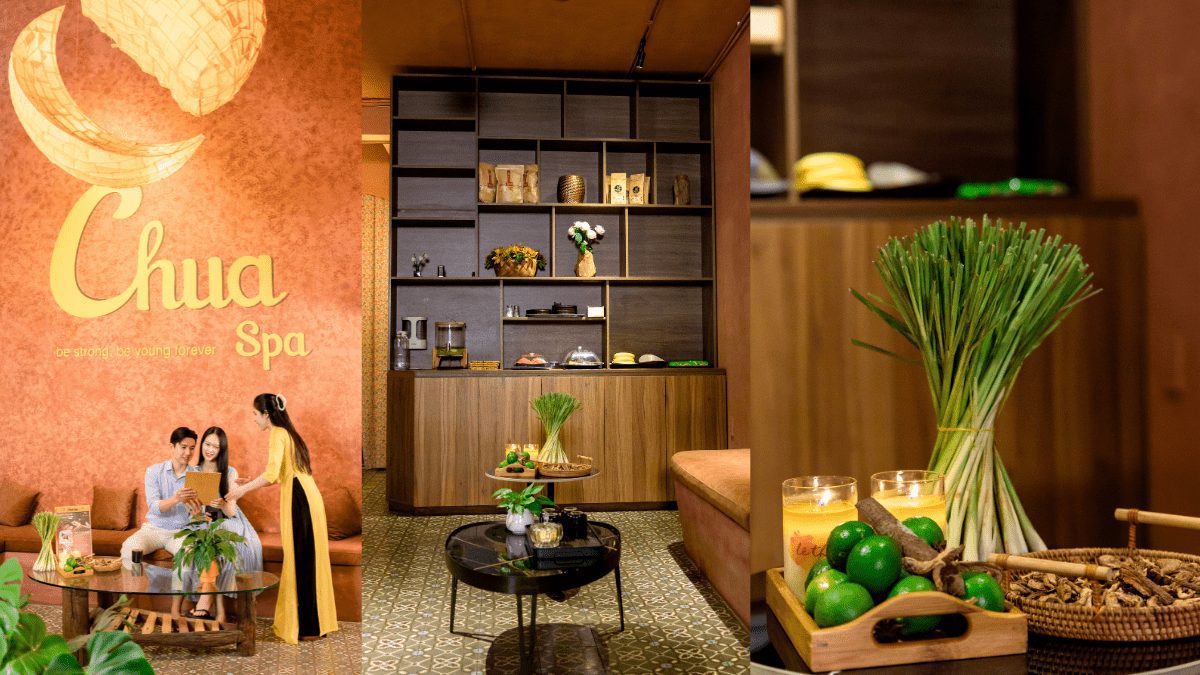 Không gian Chua Spa với dầu massage cùng các hương thơm tự nhiên từ thảo mộc. 