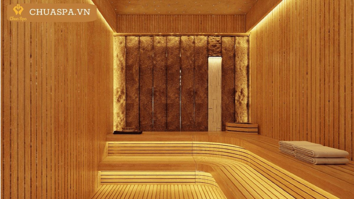 Không gian trong phòng xông hơi massage Đà Nẵng tại Chua Spa.
