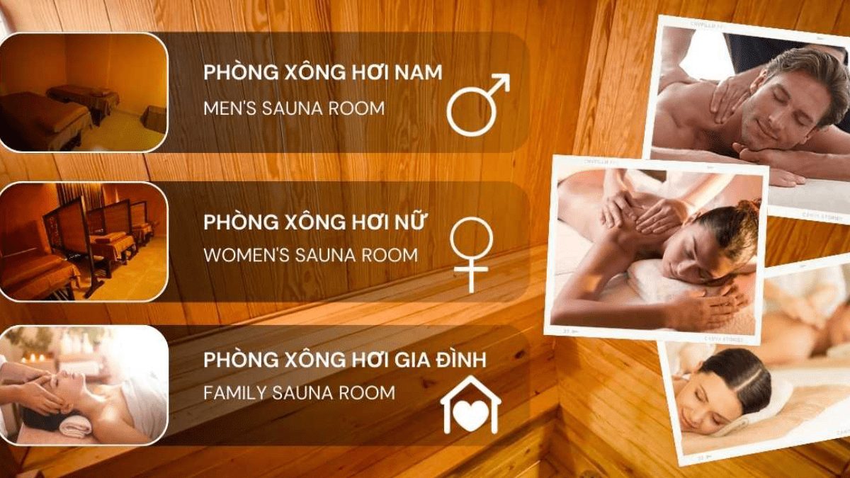 Các phòng dịch vụ xông hơi, thư giãn không giới hạn thời gian tại Chua Spa Đà Nẵng.